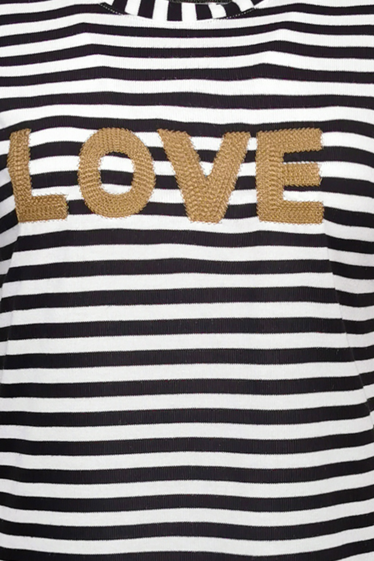 Love Siyah Beyaz Çizgili Tişört