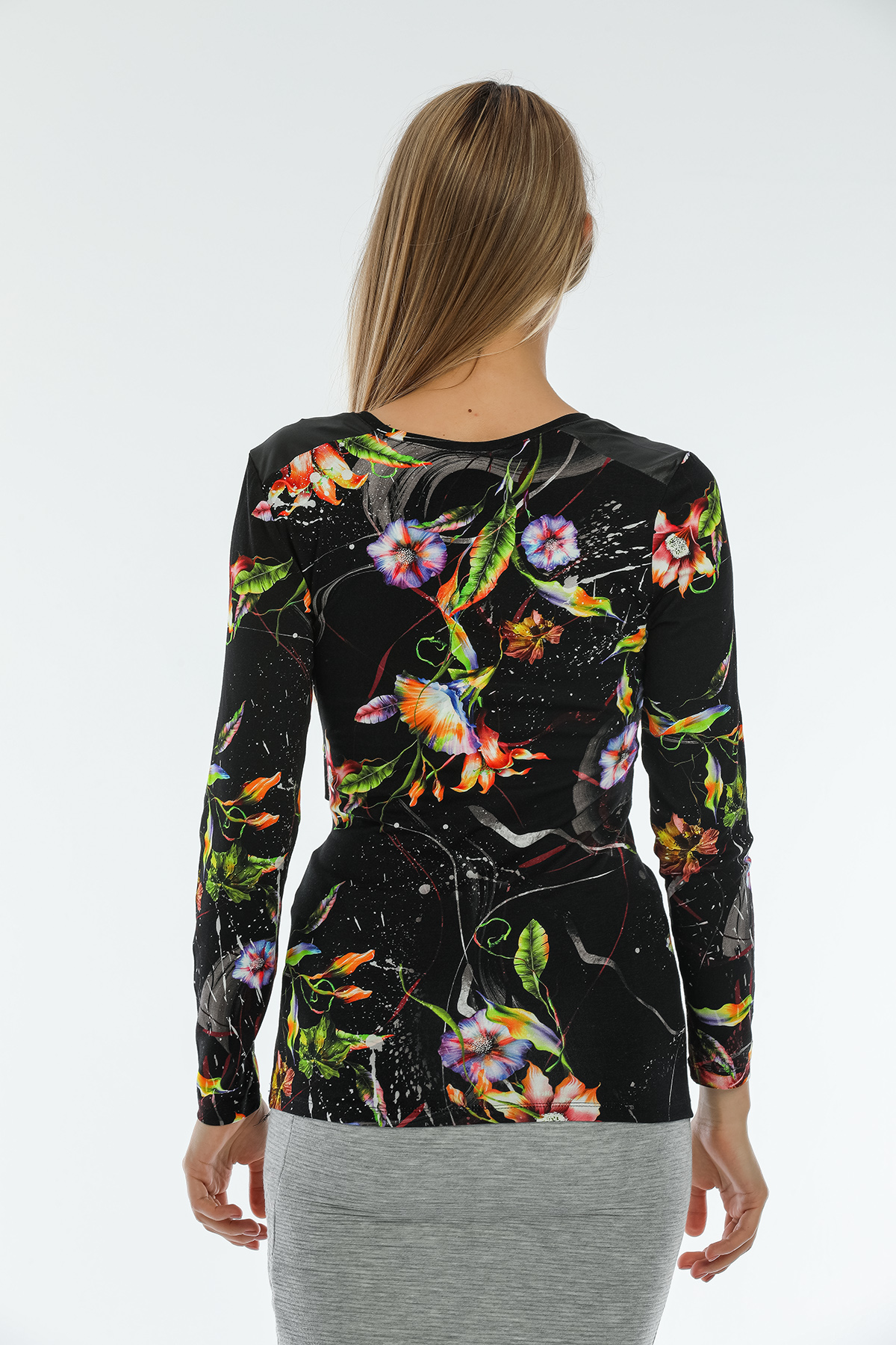 Perla Blanca Çiçek Desenli Multicolor Hamile Emzirme Bluz